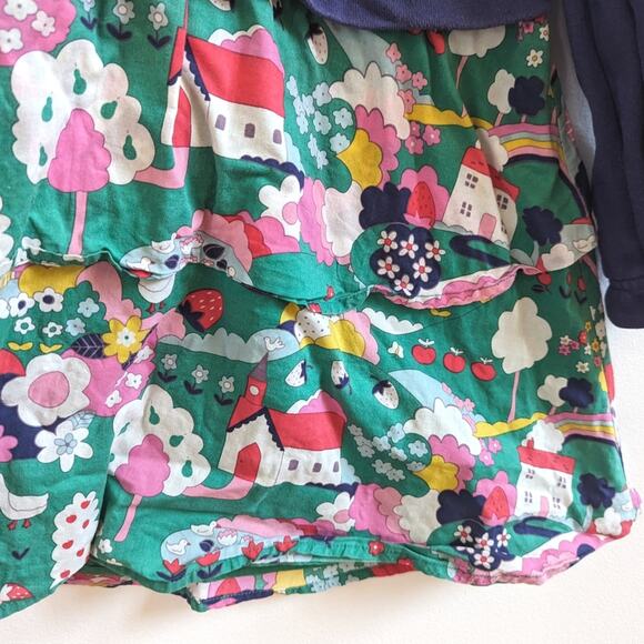 Mini Boden Dress Girls Sz 11-12y Blue Apple Sequin House Country - Picture 3 of 6